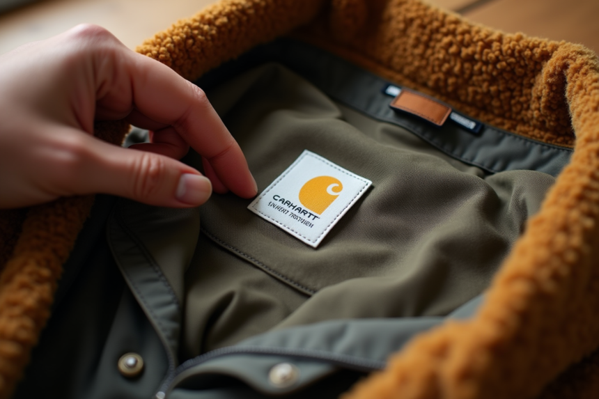 Détails du logo Carhartt pour identifier les vêtements authentiques