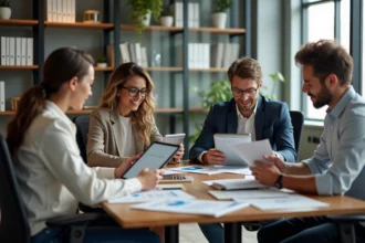 Groupe de professionnels du marketing en réunion