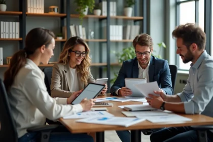 Groupe de professionnels du marketing en réunion