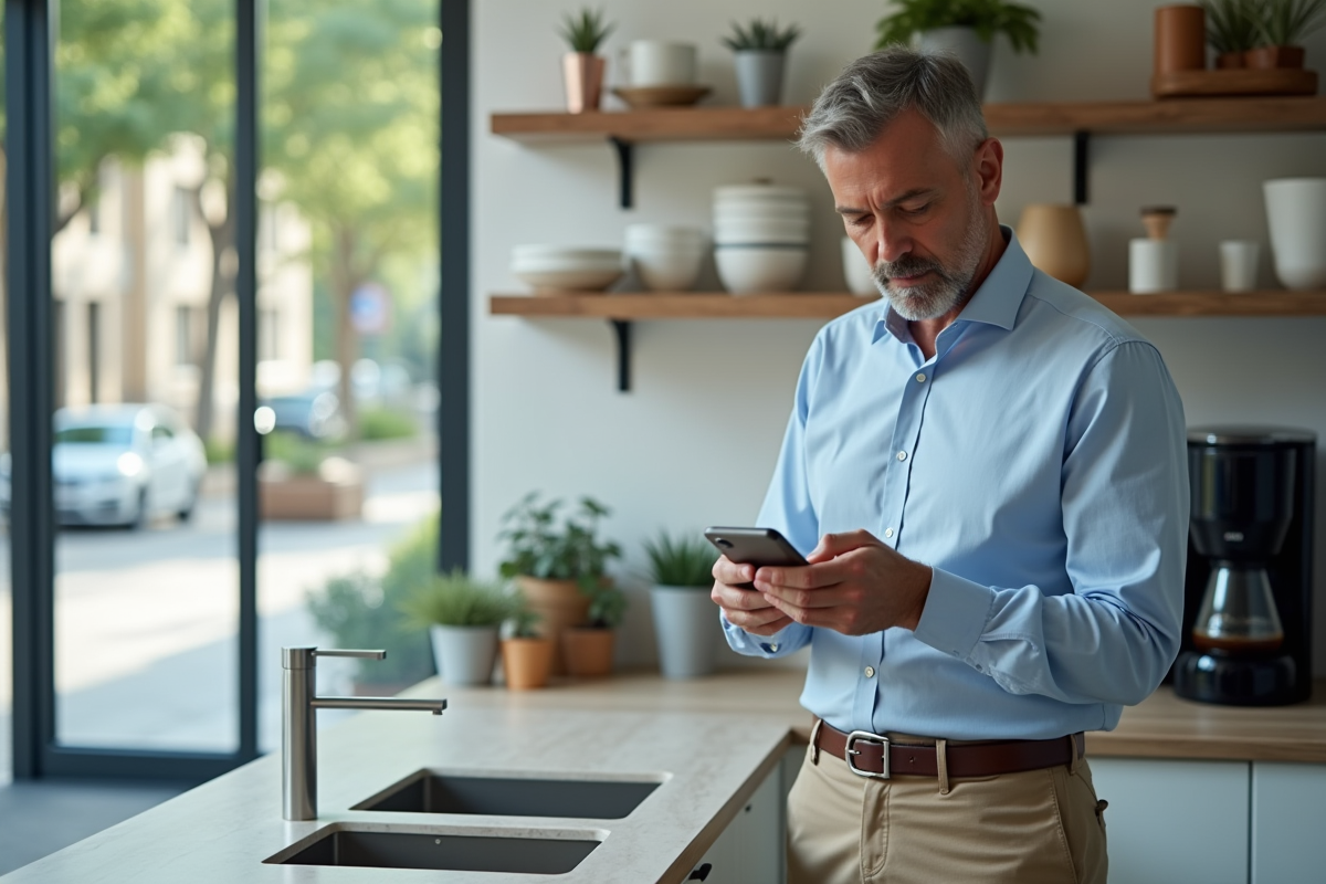 Homme dans la cuisine d