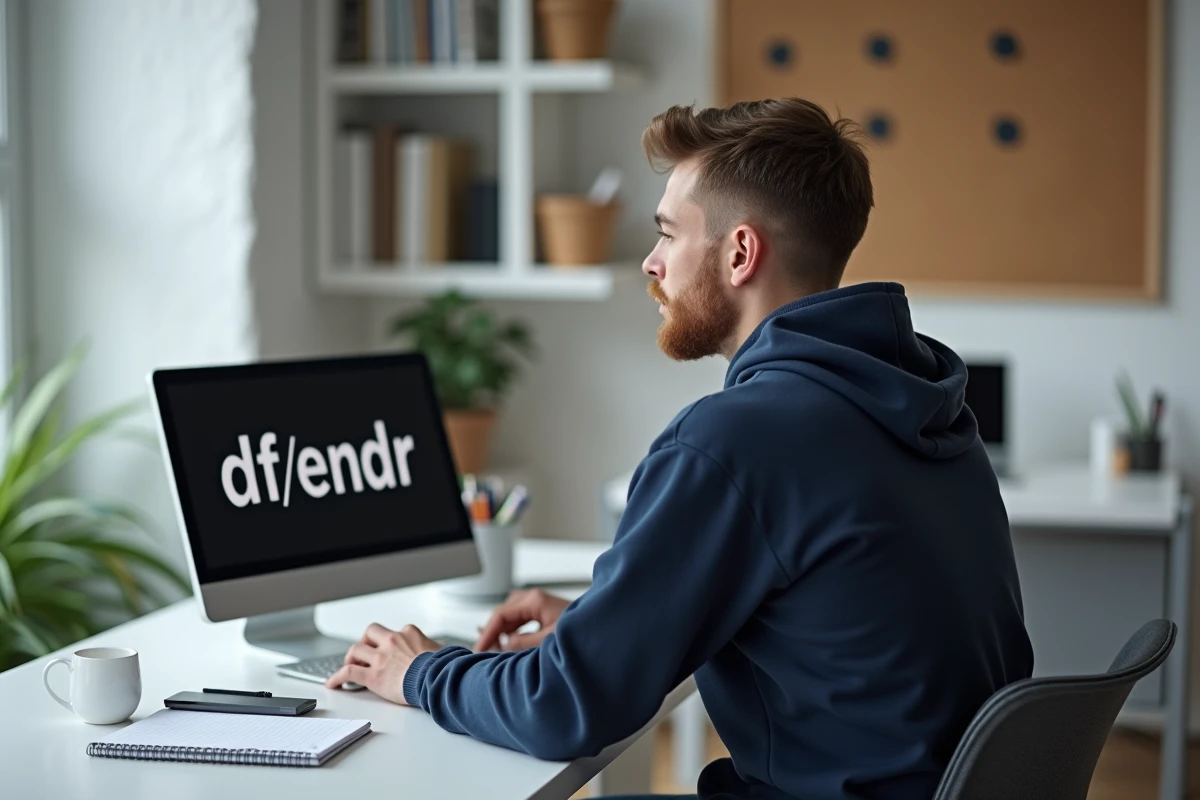 Jeune homme pensif dans un bureau moderne avec ordinateur