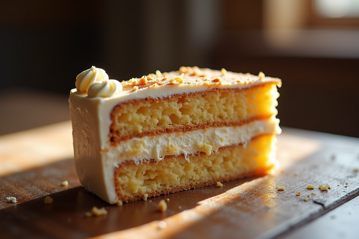 Tranche de gâteau opera avec couches et glaçage brillant